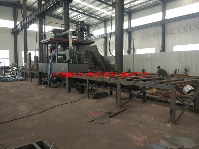 鋼管外壁拋丸清理機調(diào)試完成