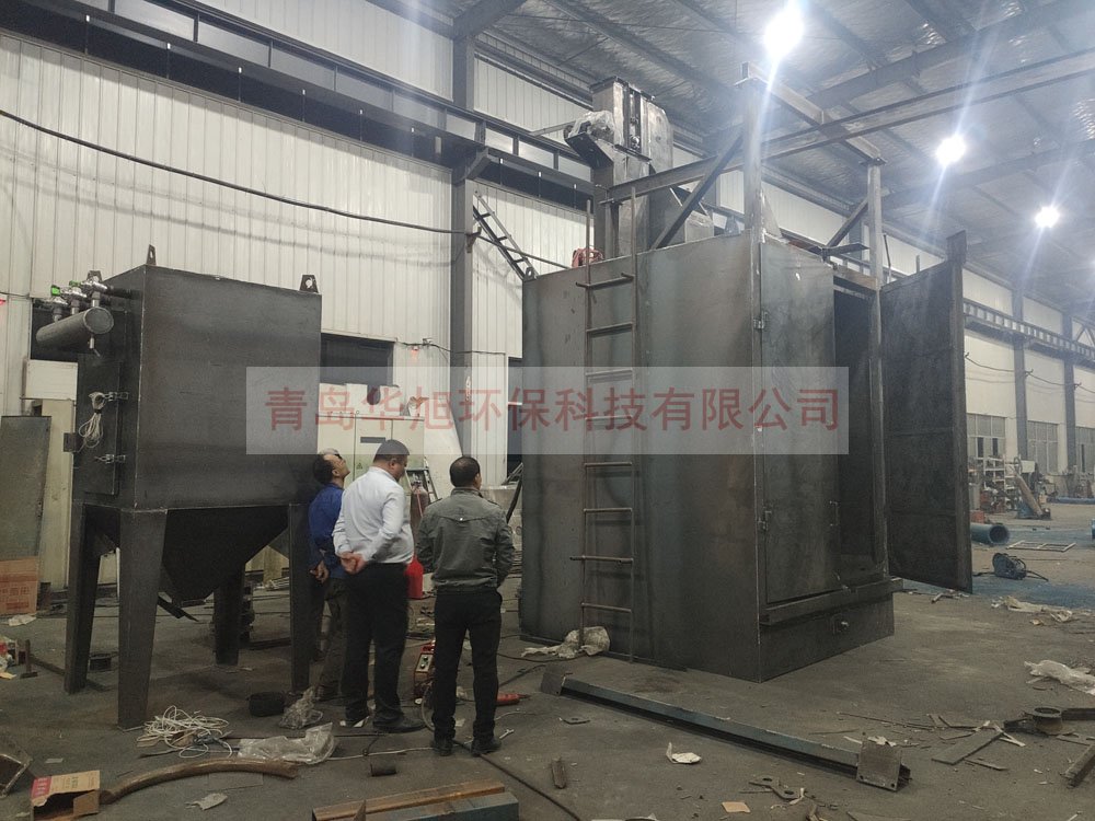 吊鉤式拋丸機驗貨現(xiàn)場