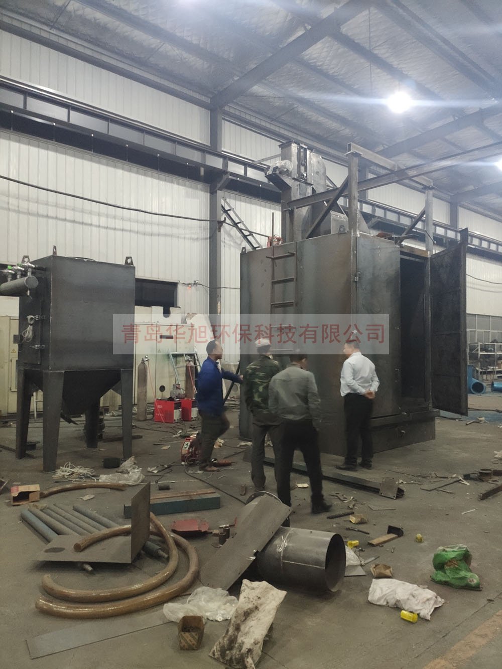 吊鉤式拋丸機驗貨現(xiàn)場